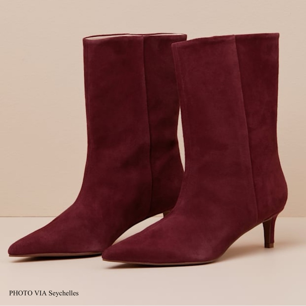 Brand new, NEVER WORN Burgundy Boots for Sale.